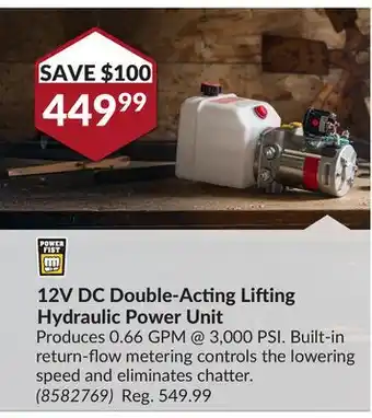 Princess Auto 12V DC Double-Acting Lifting Hydraulic Power Unit offer