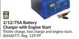 Princess Auto 2/12/75A Battery Charger with Engine Start offer