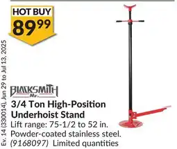 Princess Auto 3/4 Ton High-Position Underhoist Stand offer