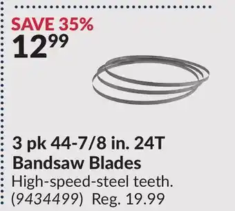 Princess Auto 3 pk 44-7/8 in. 24T Bandsaw Blades offer