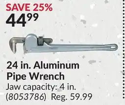 Princess Auto 24 in. Aluminum Pipe Wrench offer