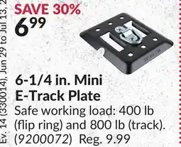 Princess Auto 6-1/4 in. Mini E-Track Plate offer