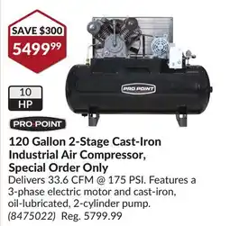 Princess Auto 120 Gallon 2-Stage Cast-Iron Industrial Air Compressor, Special Order Only offer