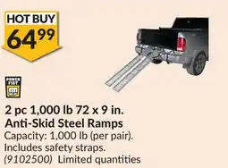 Princess Auto 2 pc 1,000 lb 72 x 9 in. Anti-Skid Steel Ramps offer