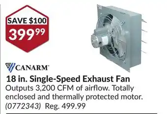 Princess Auto 18 in. Single-Speed Exhaust Fan offer