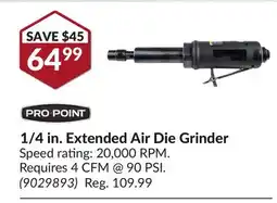 Princess Auto 1/4 in. Extended Air Die Grinder offer