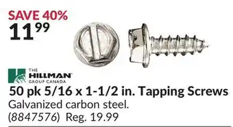 Princess Auto 50 pk 5/16 x 1-1/2 in. Tapping Screws offer