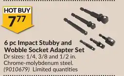 Princess Auto 6 pc Impact Stubby and Wobble Socket Adapter Set offer