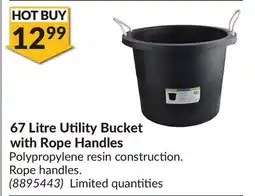 Princess Auto 67 Litre Utility Bucket with Rope Handles offer