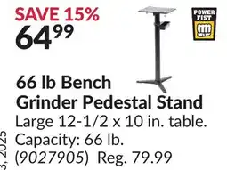 Princess Auto 66 lb Bench Grinder Pedestal Stand offer
