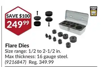 Princess Auto Flare Dies offer