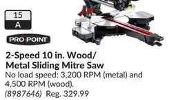 Princess Auto 2-Speed 10 in. Wood/ Metal Sliding Mitre Saw offer