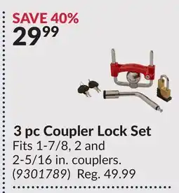 Princess Auto 3 pc Coupler Lock Set offer