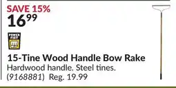 Princess Auto 15-Tine Wood Handle Bow Rake offer