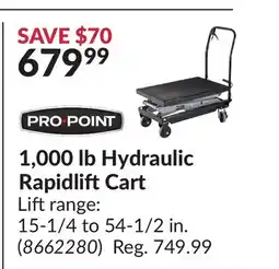 Princess Auto 1,000 lb Hydraulic RapidliftCart offer