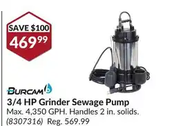 Princess Auto 3/4 HP Grinder Sewage Pump offer