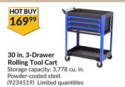 Princess Auto 30 in. 3-Drawer Rolling Tool Cart offer
