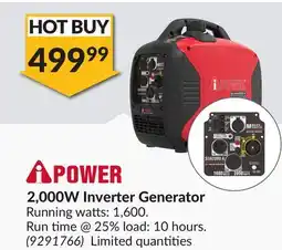 Princess Auto 2,000W Inverter Generator offer