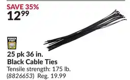 Princess Auto 25 pk 36 in. Black Cable Ties offer