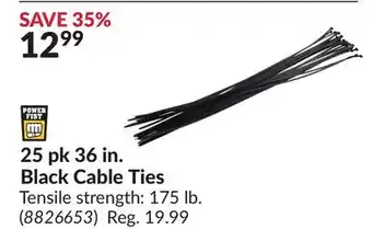 Princess Auto 25 pk 36 in. Black Cable Ties offer