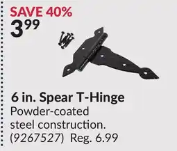 Princess Auto 6 in. Spear T-Hinge offer