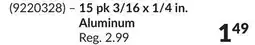 Princess Auto 15 pk 3/16 x 1/4 in. Aluminum offer