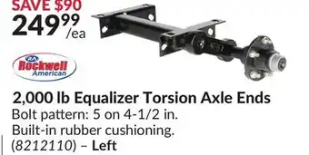 Princess Auto 2,000 lb Equalizer Torsion Axle Ends offer