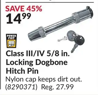 Princess Auto Class III/IV 5/8 in. Locking Dogbone Hitch Pin offer