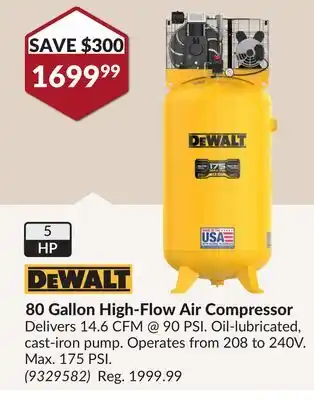 Princess Auto 80 Gallon High-Flow Air Compressor offer
