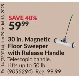 Princess Auto 30 in. Magnetic Floor Sweeper with Release Handle offer