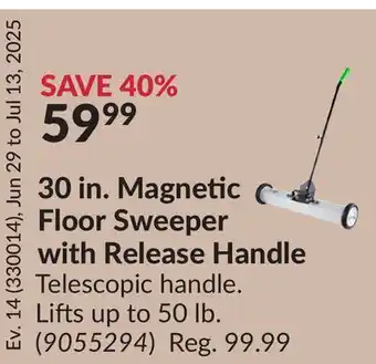 Princess Auto 30 in. Magnetic Floor Sweeper with Release Handle offer