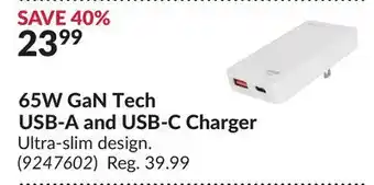 Princess Auto 65W GaN Tech USB-A and USB-C Charger offer