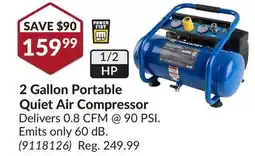 Princess Auto 2 Gallon Portable Quiet Air Compressor offer
