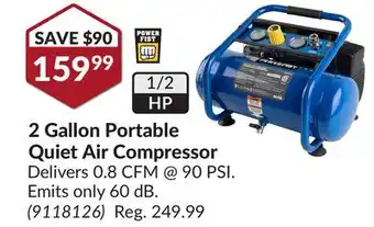 Princess Auto 2 Gallon Portable Quiet Air Compressor offer