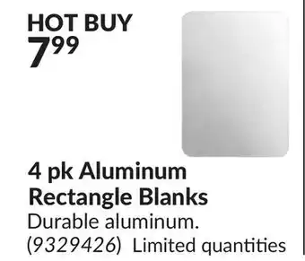 Princess Auto 4 pk Aluminum Rectangle Blanks offer