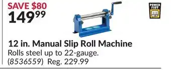 Princess Auto 12 in. Manual Slip Roll Machine offer