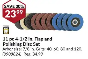 Princess Auto 11 pc 4-1/2 in. Flap and Polishing Disc Set offer