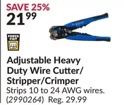 Princess Auto Adjustable Heavy Duty Wire Cutter/ Stripper/Crimper offer
