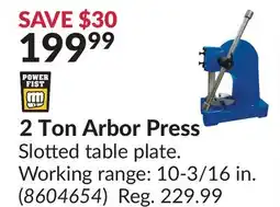 Princess Auto 2 Ton Arbor Press offer
