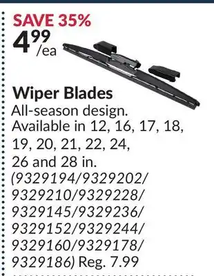 Princess Auto Wiper Blades offer
