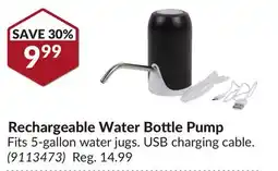 Princess Auto Rechargeable Water Bottle Pump offer