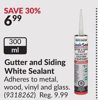 Princess Auto Gutter and Siding White Sealant offer