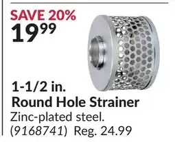 Princess Auto 1-1/2 in. Round Hole Strainer offer