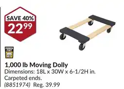 Princess Auto 1,000 lb Moving Dolly offer