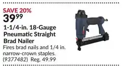 Princess Auto 1-1/4-in. 18-Gauge Pneumatic Straight Brad Nailer offer