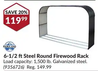 Princess Auto 6-1/2 ftSteel Round Firewood Rack offer