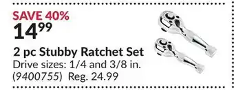 Princess Auto 2 pc Stubby Ratchet Set offer