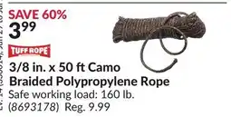 Princess Auto 3/8 in. x 50 ftCamo Braided Polypropylene Rope offer