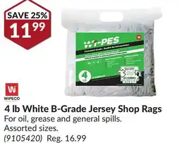 Princess Auto 4 lb White B-Grade Jersey Shop Rags offer