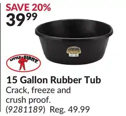 Princess Auto 15 Gallon Rubber Tub offer